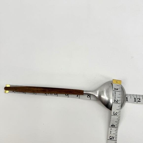 Danish Mod Style Reed & Barton Stainless Steel 18/8 W Teak Handle Serving Spoon - Picture 6 of 6